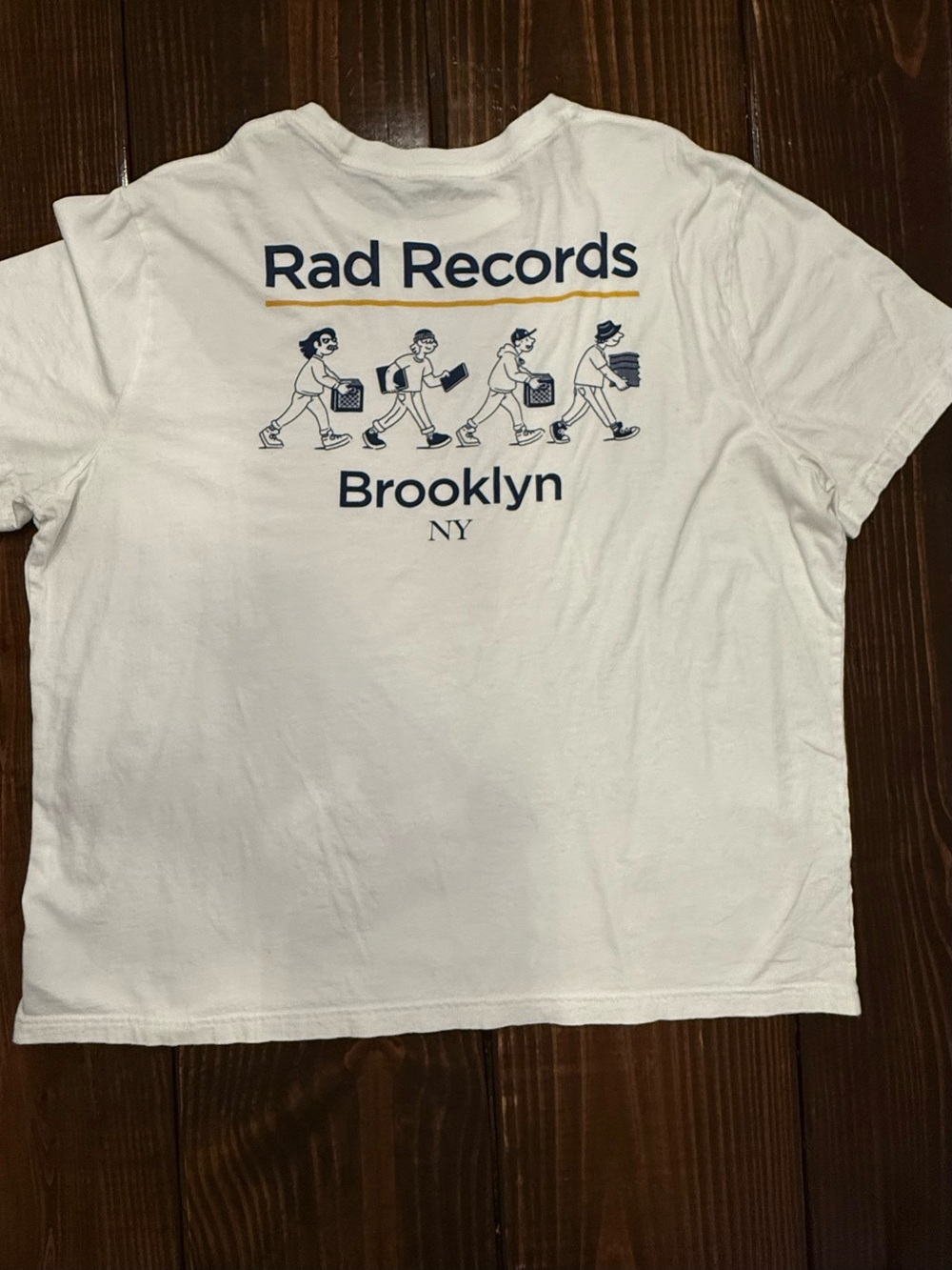 Old Navy White Short-Sleeve Tee with 'Rad Records' Chest Print